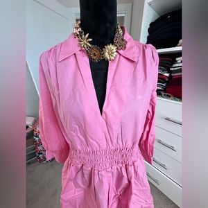Zara Pink Smocked Waist Dress Size XL